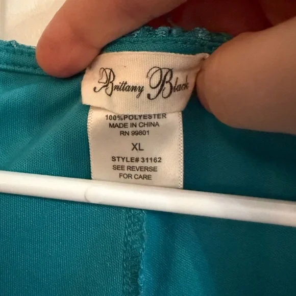 Brittany Black Teal Lace Blouse - Picture 3 of 9